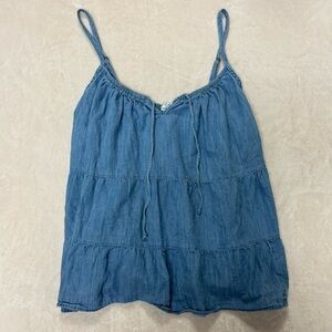 Tiered Denim Cami Swing Top